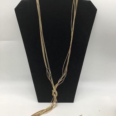 Banana Republic Gold Tone X Long Designer Knot Necklace