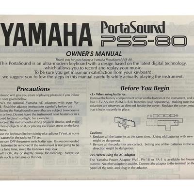 Yamaha Electronic Keyboard PortaSound PSS-80