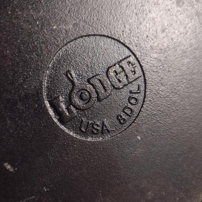 Lodge Cast Iron Covered Dutch Oven- Approx 10 1/4" in Diameter, 4 1/2" Deep
