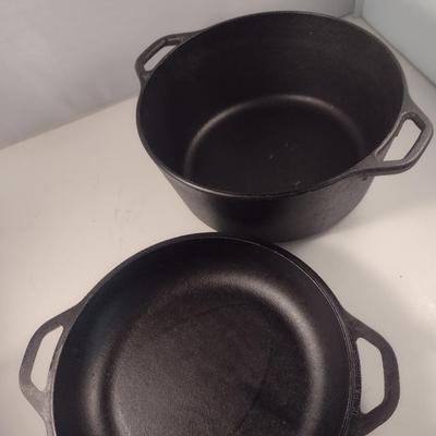 Lodge Cast Iron Covered Dutch Oven- Approx 10 1/4" in Diameter, 4 1/2" Deep