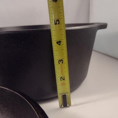 Lodge Cast Iron Covered Dutch Oven- Approx 10 1/4" in Diameter, 4 1/2" Deep