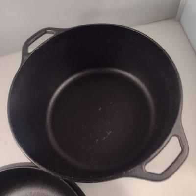 Lodge Cast Iron Covered Dutch Oven- Approx 10 1/4" in Diameter, 4 1/2" Deep