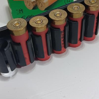12 Guage ammunition - several boxes partially full and a zip lock bag with cartridges