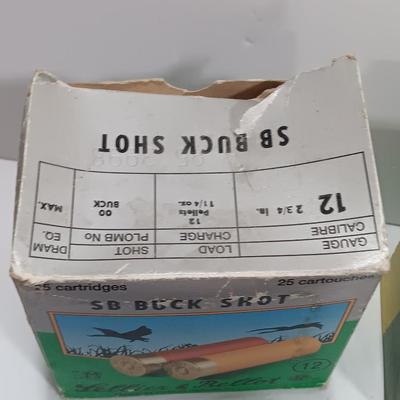 12 Guage ammunition - several boxes partially full and a zip lock bag with cartridges