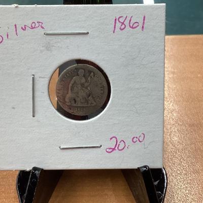 1861 silver half dime