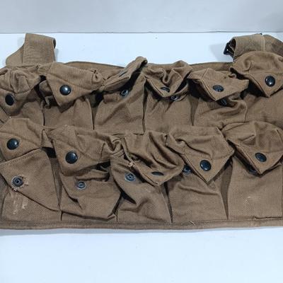 Three military issued canvas ammunition pouches / bags marked 1974 & 1972