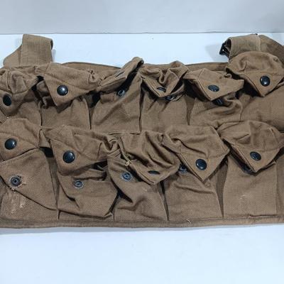 Three military issued canvas ammunition pouches / bags marked 1974 & 1972