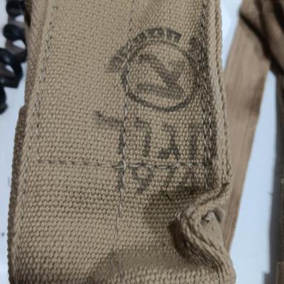 Three military issued canvas ammunition pouches / bags marked 1974 & 1972