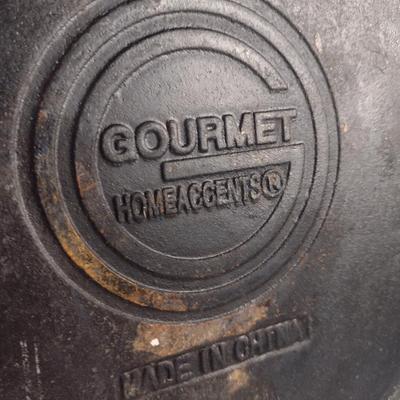 Gourmet Home Accents Deep Cast Iron Skillet- Approx 12" in Diameter, 3" Deep