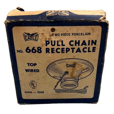 Eagle Two-Piece Porcelain Pull Chain Receptacle