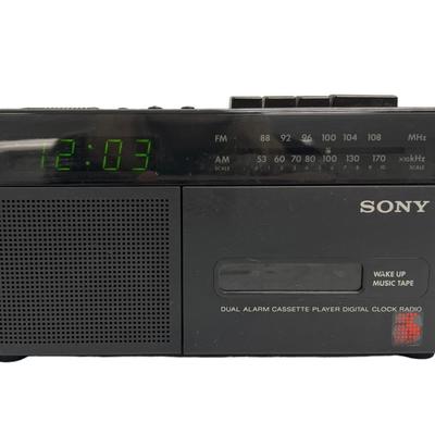 Sony Dual Alarm Cassette Player Digital Clock Radio