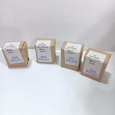 4 boxes - 20 cartridges in each box - sealed 7,62 x 51mm Ball RIMI ammunition
