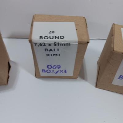 4 boxes - 20 cartridges in each box - sealed 7,62 x 51mm Ball RIMI ammunition