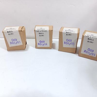 4 boxes - 20 cartridges in each box - sealed 7,62 x 51mm Ball RIMI ammunition