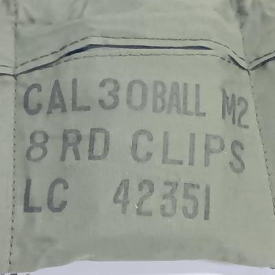 CAL 30 Ball M2 8 round clips LC 42351 in Bandoleer with ebolic clips