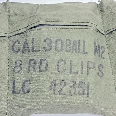 CAL 30 Ball M2 8 round clips LC 42351 in Bandoleer with ebolic clips