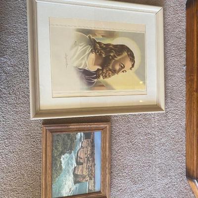 1942 INSPIRATION PRINT OF JESUS AND OTHER PHOTO