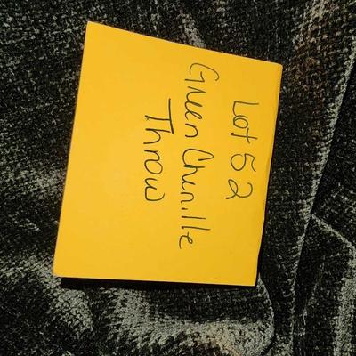 Green Chenille Throw Blanket