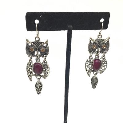 Owl multi Stone color Earrings