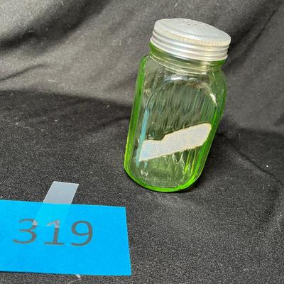 Green uranium glass spicejar