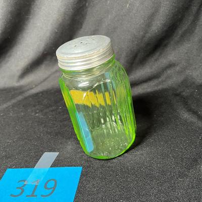 Green uranium glass spicejar