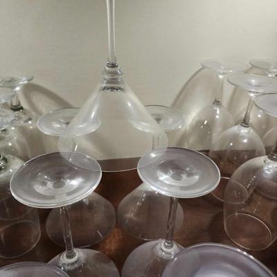 Assorted barware bar glasses.
