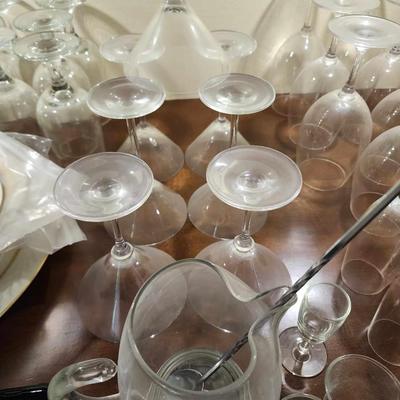 Assorted barware bar glasses.