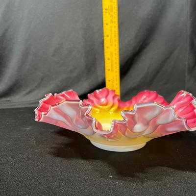 Bristol glass Bride's basket bowl