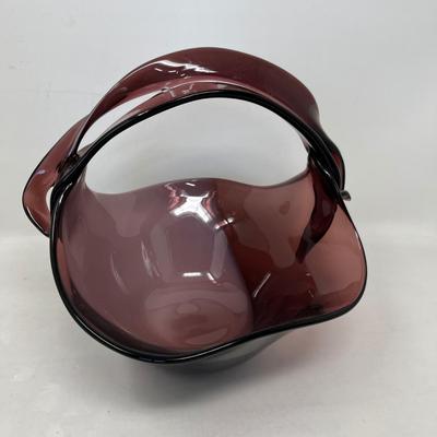 Studio Art glass Amethyst basket