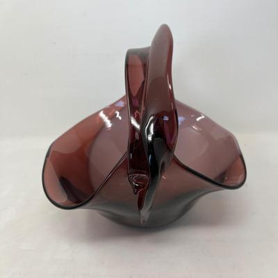 Studio Art glass Amethyst basket