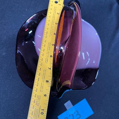 Studio Art glass Amethyst basket