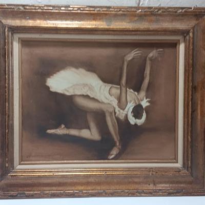 Artist Signed Ballerina framed artwork. - Ballet woman