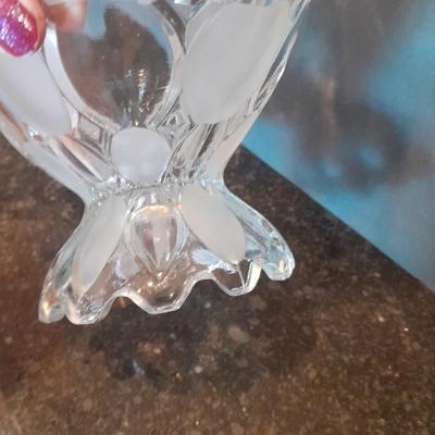 Beautiful Art glass Crystal glass industries Romania Crystal Moravia petal Pattern Dish / fruit bowl
