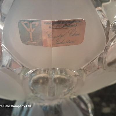 Beautiful Art glass Crystal glass industries Romania Crystal Moravia petal Pattern Dish / fruit bowl