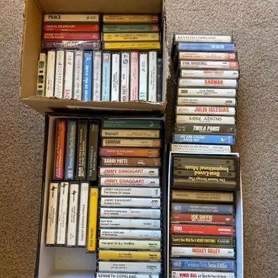 Cassette tapes - mostly religious - some country