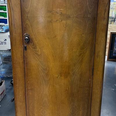 Small English Walnut Wardrobe, Antique, Harris Lebus Furniture