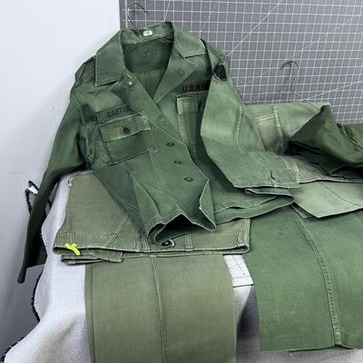 5 Pants and 2 Shirts - Vintage Army Uniforms 