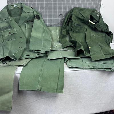 5 Pants and 2 Shirts - Vintage Army Uniforms 