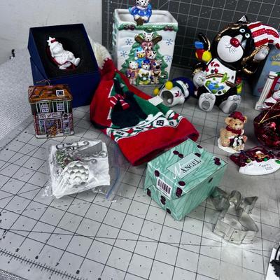 Lot of Christmas CAT décor Plus some others