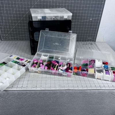 Box full of Embroidery Floss Thread  