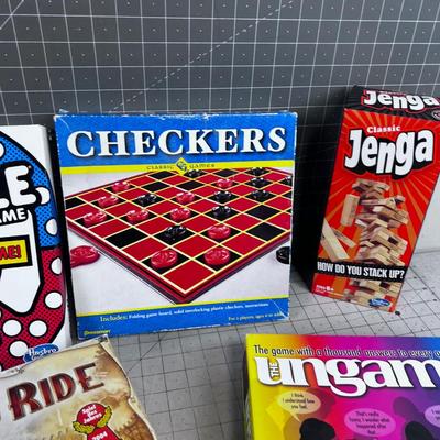 Another Lot of 5 Games: Checkers, JENGA plus more! 
