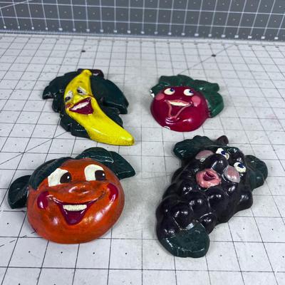 Chalkware Fruit Plaques 