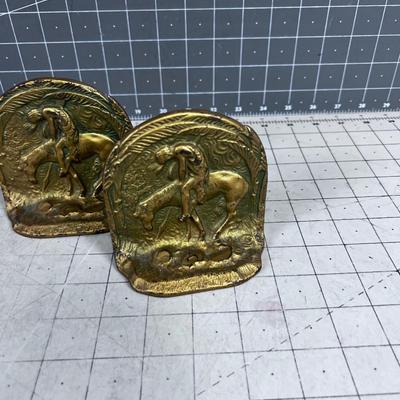 Set of CAST Antique End if Trail BOOK ENDS 