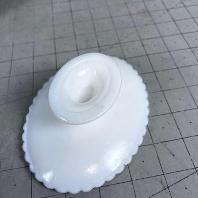 Milk Glass VASE and Soap dish
