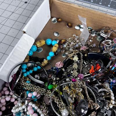 Tray of Costume Jewelry; Necklace and Earrings