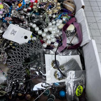 Tray of Costume Jewelry; Necklace and Earrings
