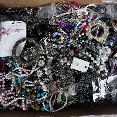 Tray of Costume Jewelry; Necklace and Earrings