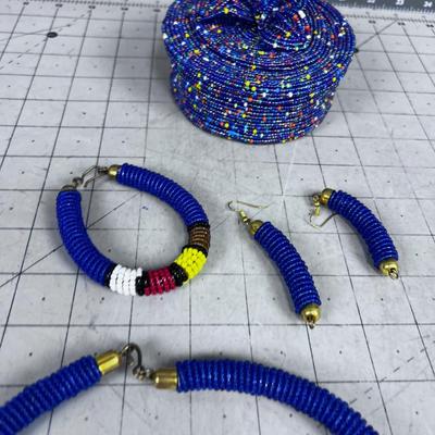Beaded Basket & Jewelry 