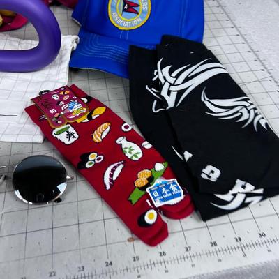 Hats, Pack, Flight Pillow, ETC. Stuff 