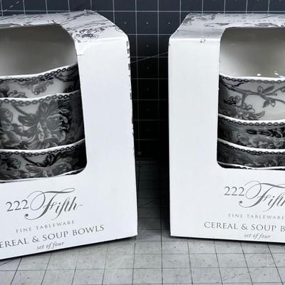 222 Fifth Bowls (8) NEW 